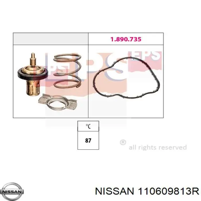 110609813R Nissan caixa do termostato