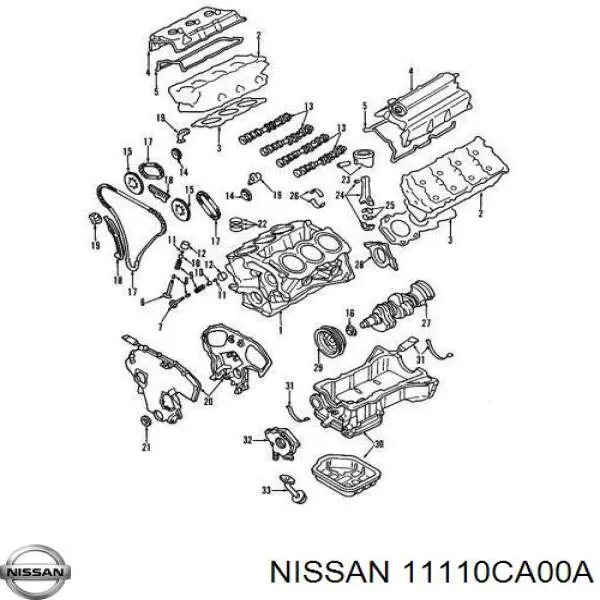 11110CA00A Nissan/Infiniti Поддон масляный картера двигателя, верхняя часть
