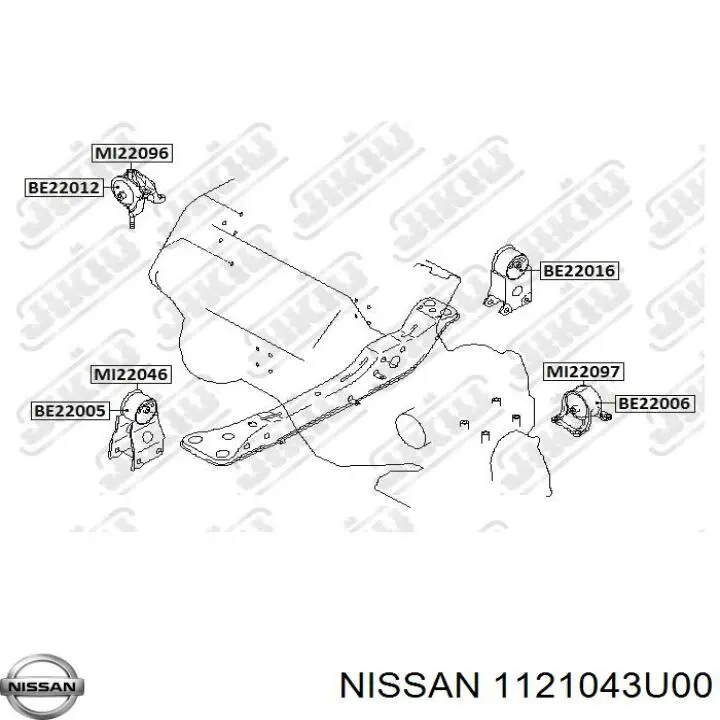 Подушка двигателя Nissan/Infiniti 1121043U00 цена, от 21.38 USD