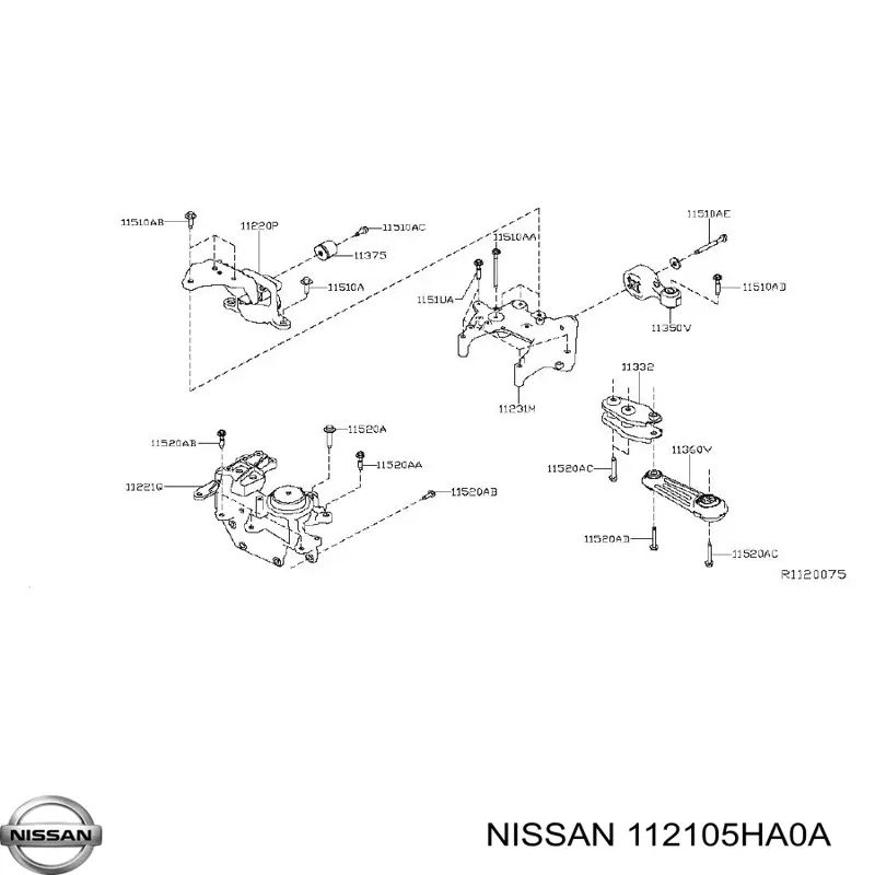 Coxim (suporte) direito de motor para Nissan Rogue (T32U)