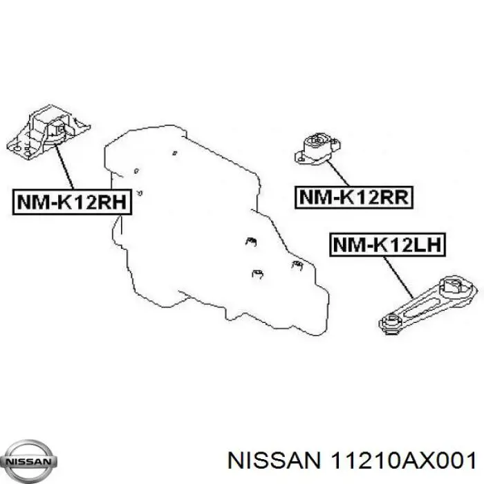 Гидроопора двигателя передняя Nissan/Infiniti 11210AX001 цена, от 74.63 USD