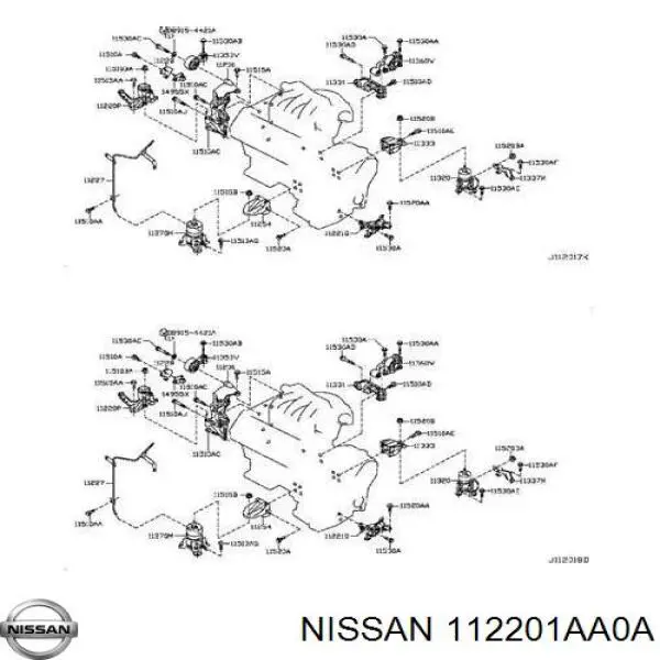 Кронштейн подушки (опоры) двигателя левой 112201AA0A Nissan/Infiniti