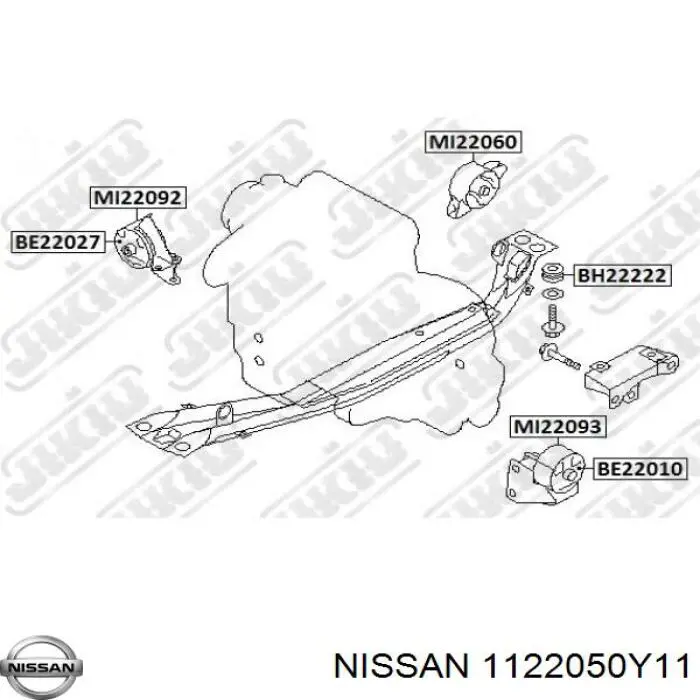 1122050Y11 Nissan подушка (опора двигателя левая)
