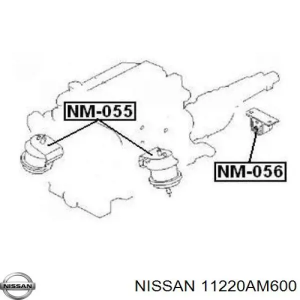 Левая/правая опора двигателя 11220AM600 Nissan