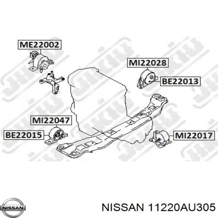 11220AU305 Nissan coxim (suporte esquerdo de motor)