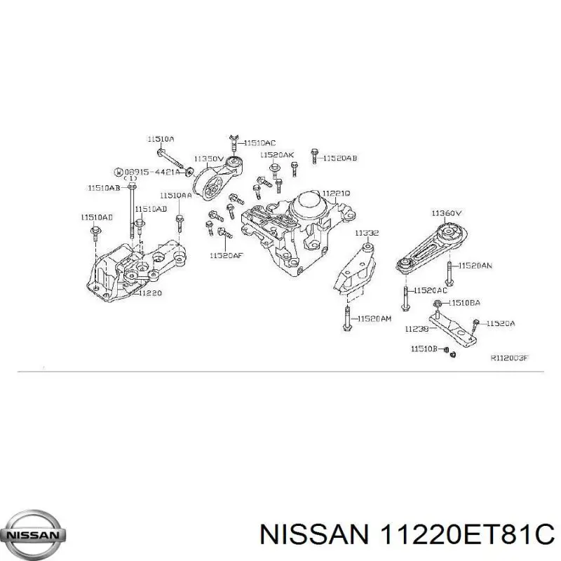 11220ET81C Nissan coxim (suporte esquerdo de motor)