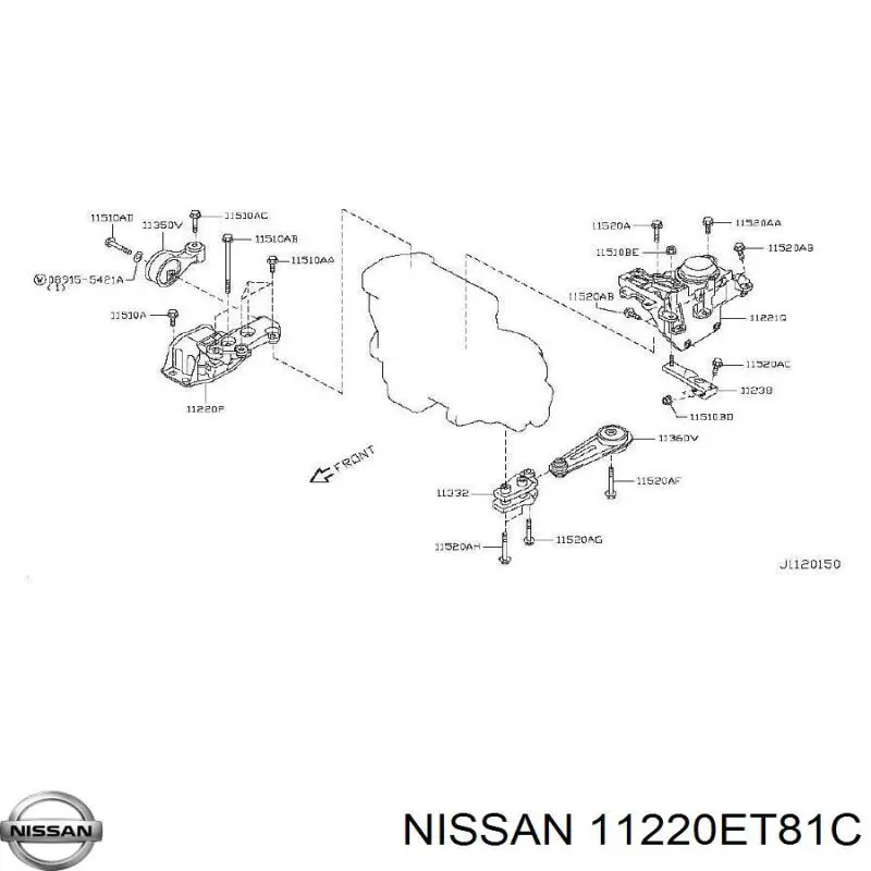 11220ET81C Nissan/Infiniti Подушка (опора) двигателя, левая