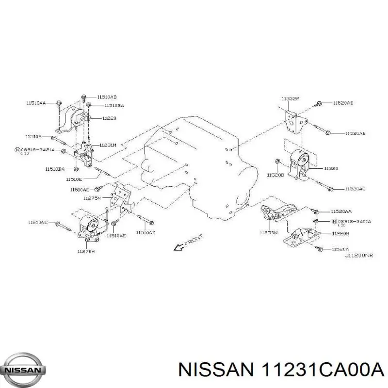  Nissan/Infiniti 11231CA000 цена, от 10.48 USD