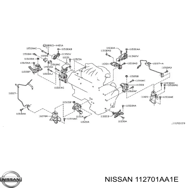 Гидроопора двигателя передняя Nissan/Infiniti 112701AA1E цена, от 72.97 USD