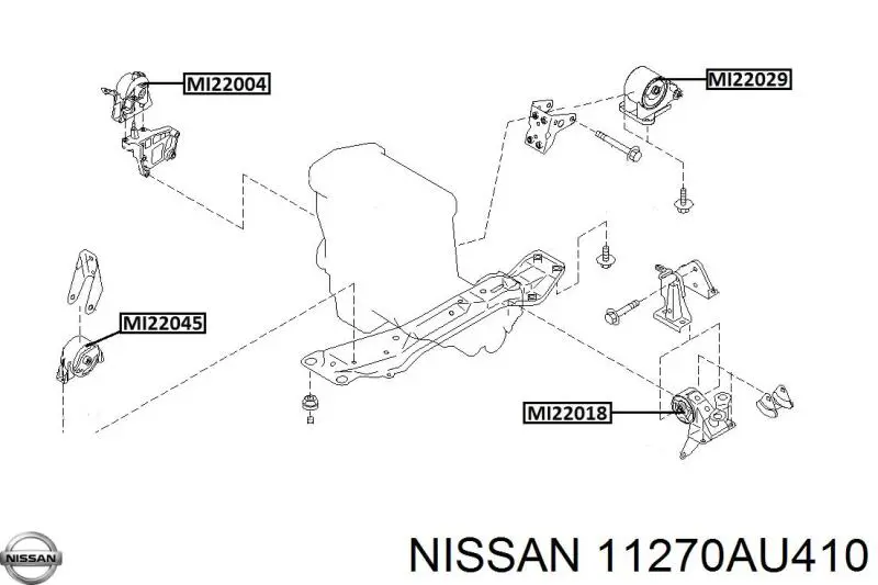 Гидроопора двигателя передняя Nissan/Infiniti 11270AU410 цена, от 25.34 USD