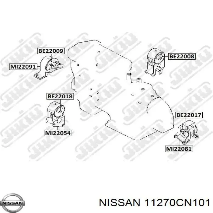 Гидроопора двигателя передняя Nissan/Infiniti 11270CN101 цена, от 60.95 USD