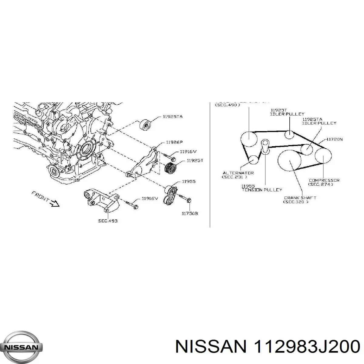  Nissan/Infiniti 112983J200 цена, от 12.67 USD