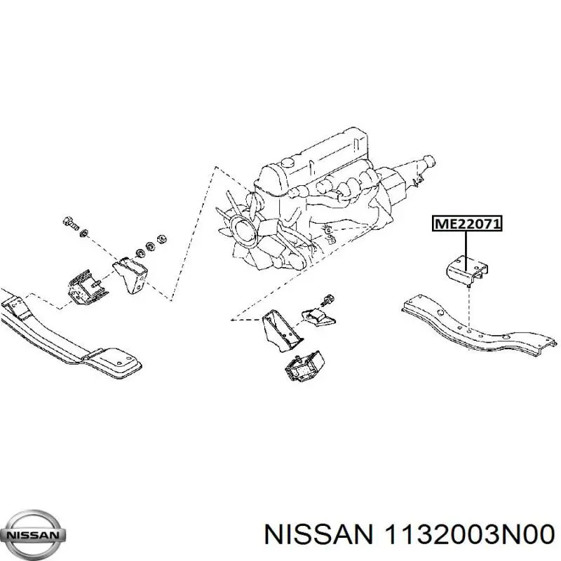 Задняя подушка двигателя на Ниссан Урван E24 (Nissan Urvan)