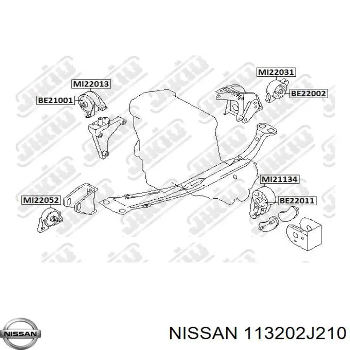 Задняя опора двигателя 113202J210 Nissan