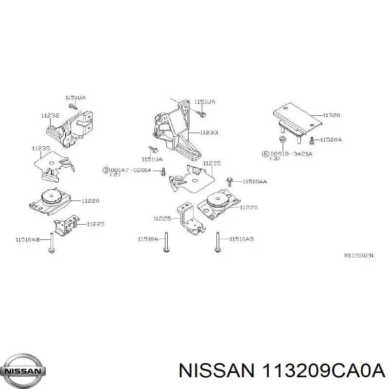 Задняя опора двигателя 113209CA0A Nissan