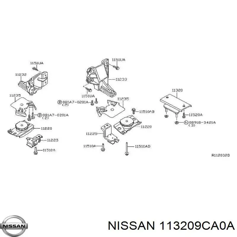 Купить 11320EA213 Nissan/Infiniti Гидроопора двигателя задняя