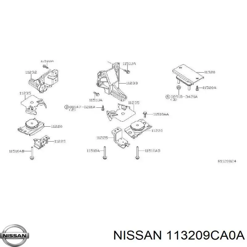 Задняя опора двигателя Nissan/Infiniti 11320EA213 цена, от 88.98 USD