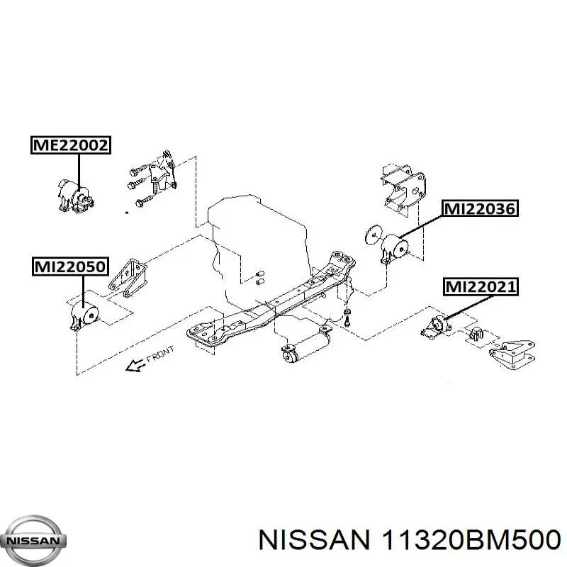 11320BM500 Nissan/Infiniti Задняя подушка двигателя
