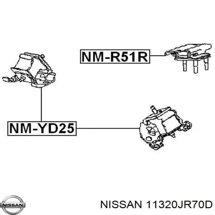 11320JR70D Nissan подушка трансмиссии (опора коробки передач)