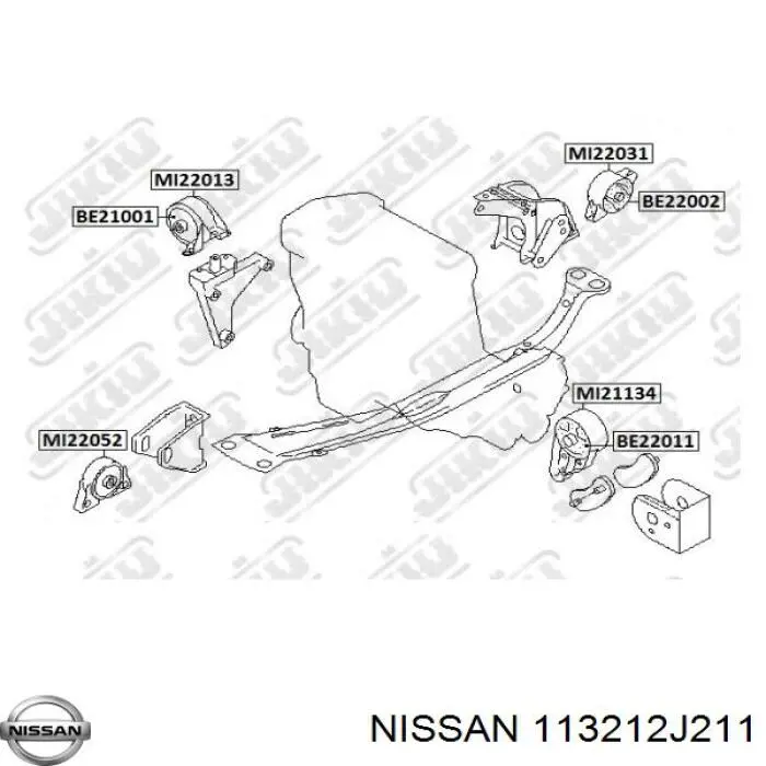 Задняя опора двигателя 113212J211 Nissan