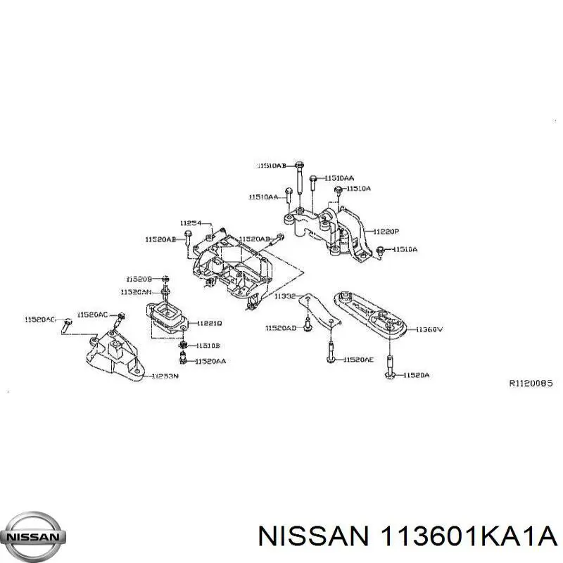 Задняя опора двигателя 113601KA1A Nissan/Infiniti