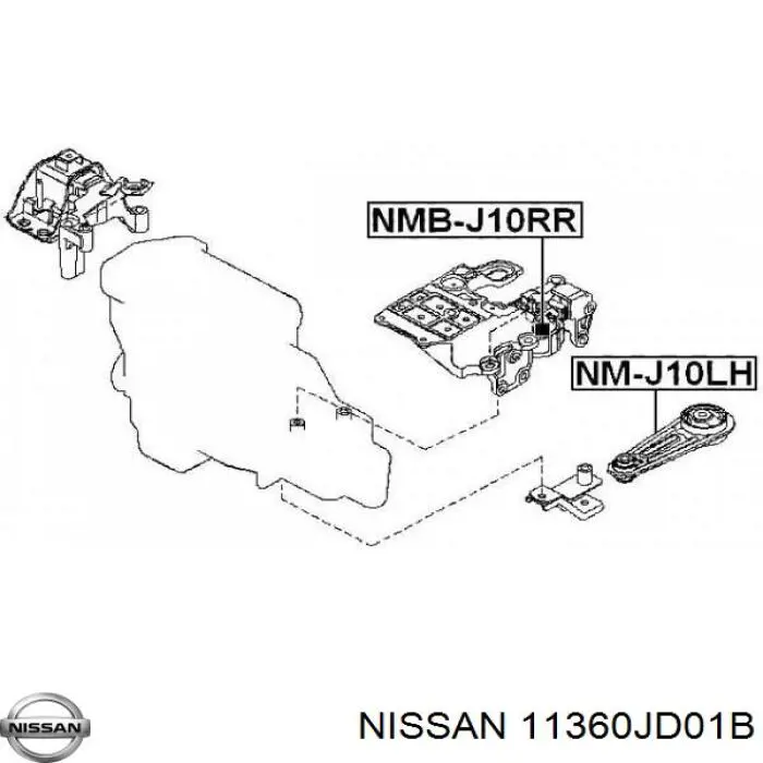 Soporte, motor izquierdo, inferior 11360JD01B Nissan/Infiniti