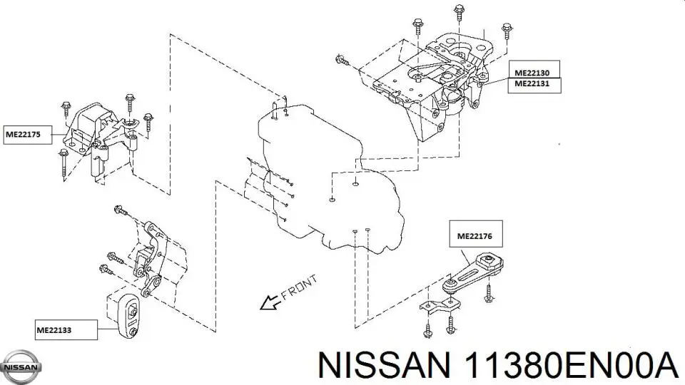 Передняя опора двигателя 11380EN00A Nissan/Infiniti