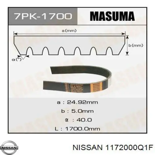  Nissan/Infiniti 1172000Q1F цена, от 212.62 USD