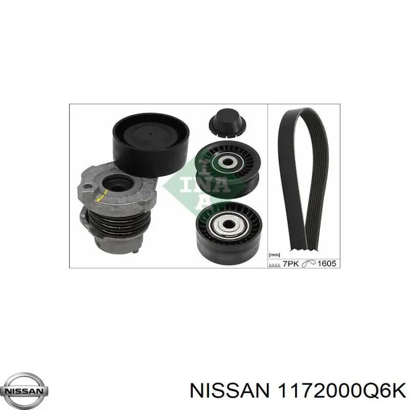 1172000Q6K Nissan correia dos conjuntos de transmissão, kit