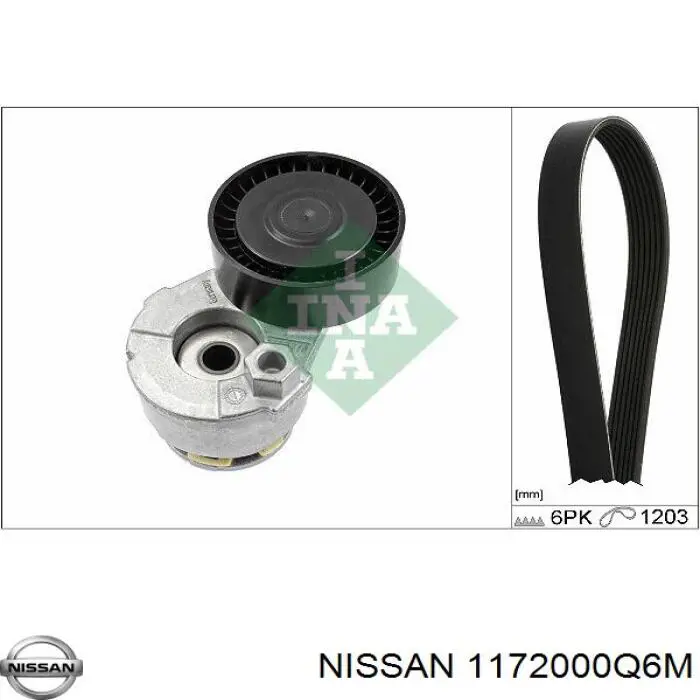 Клиновый ремень Nissan/Infiniti 1172000Q6M цена, от 11.26 USD