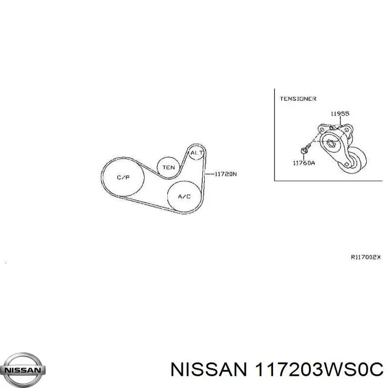 117203WS0C Nissan ремень генератора