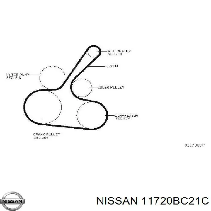 11720BC21C Nissan ремень генератора