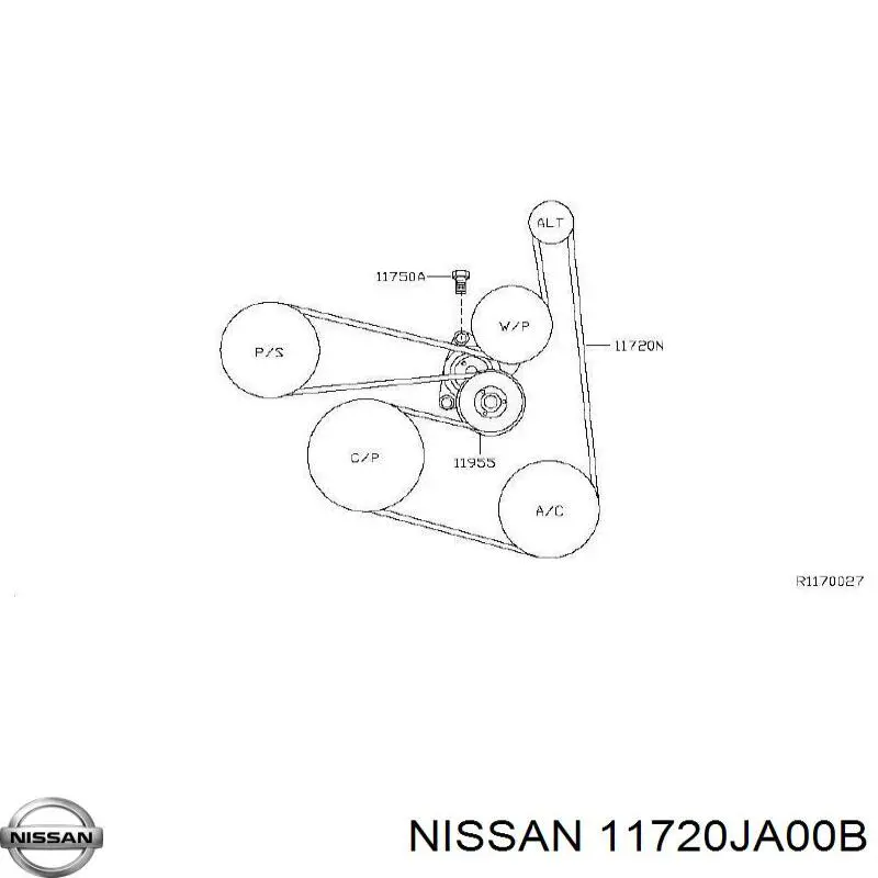 Купить 11720JA00B Nissan/Infiniti Ремень генератора