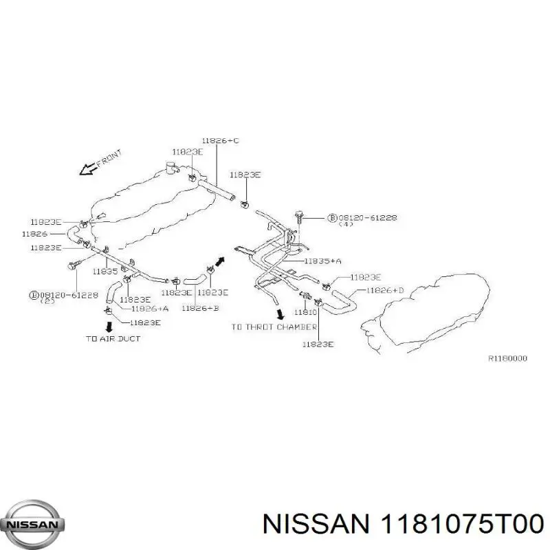 Датчик газов картера Nissan/Infiniti 1181075T00 цена, от 19.00 USD