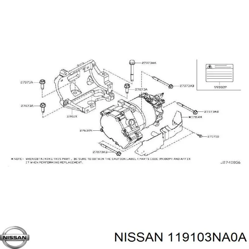  119103NA0A Nissan