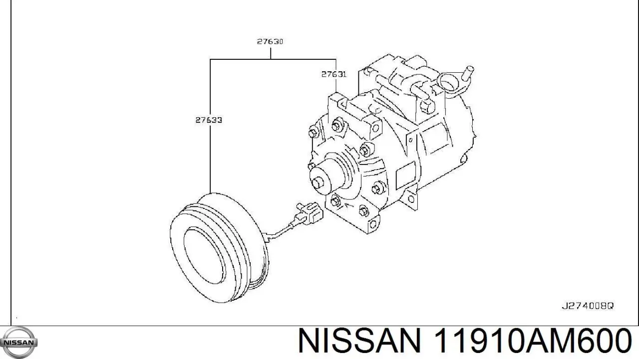 11910AM600 Nissan/Infiniti Кронштейн компрессора кондиционера