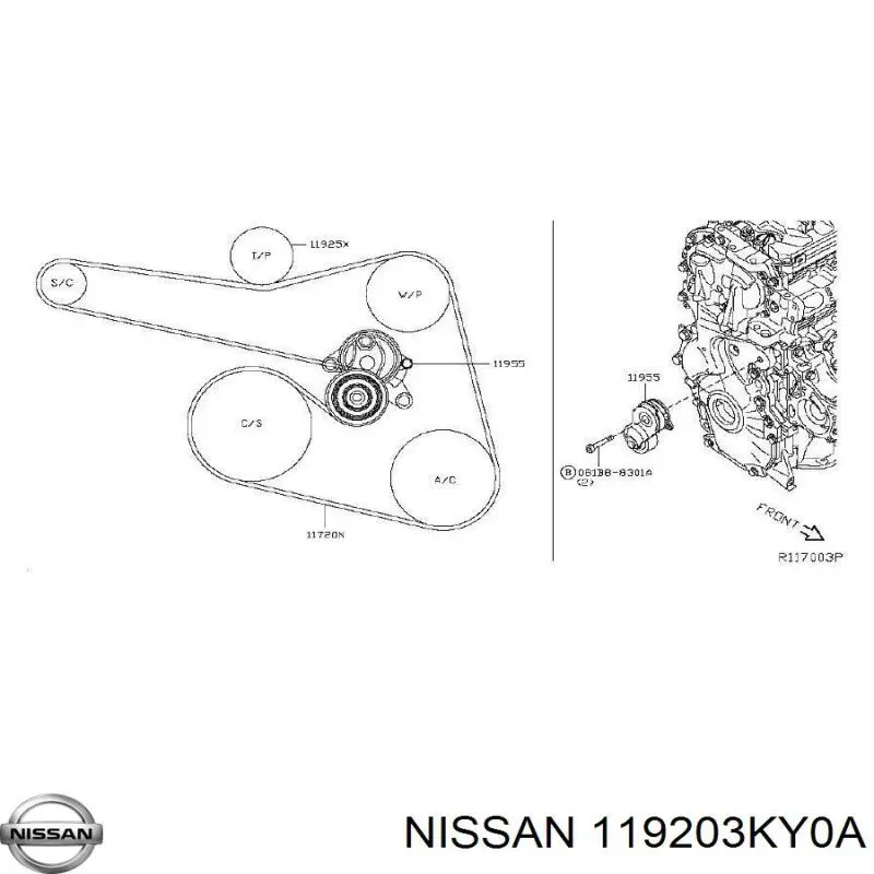 119203KY0A Nissan ремень генератора