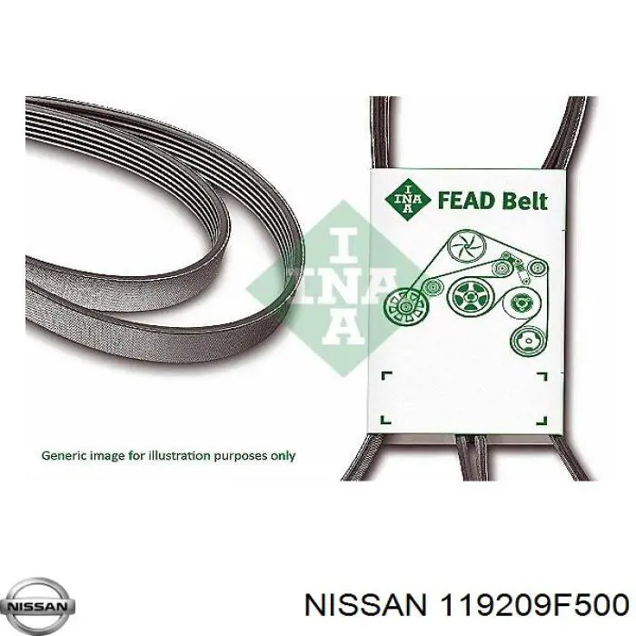 Клиновый ремень Nissan/Infiniti 119209F500 цена, от 9.15 USD