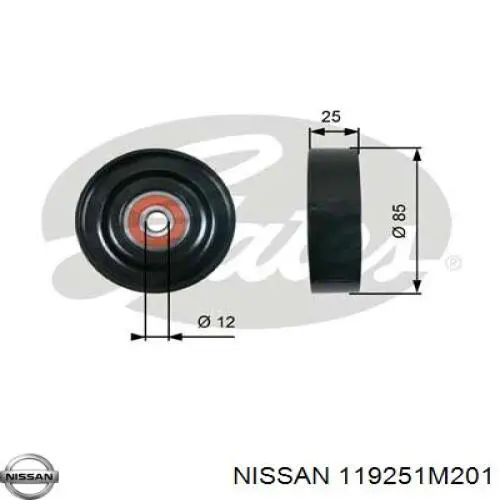 119251M201 Nissan натяжной ролик