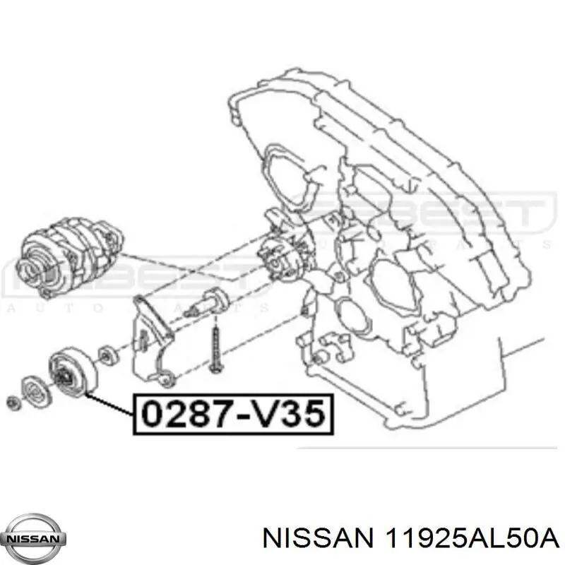 Натяжной ролик 11925AL50A Nissan