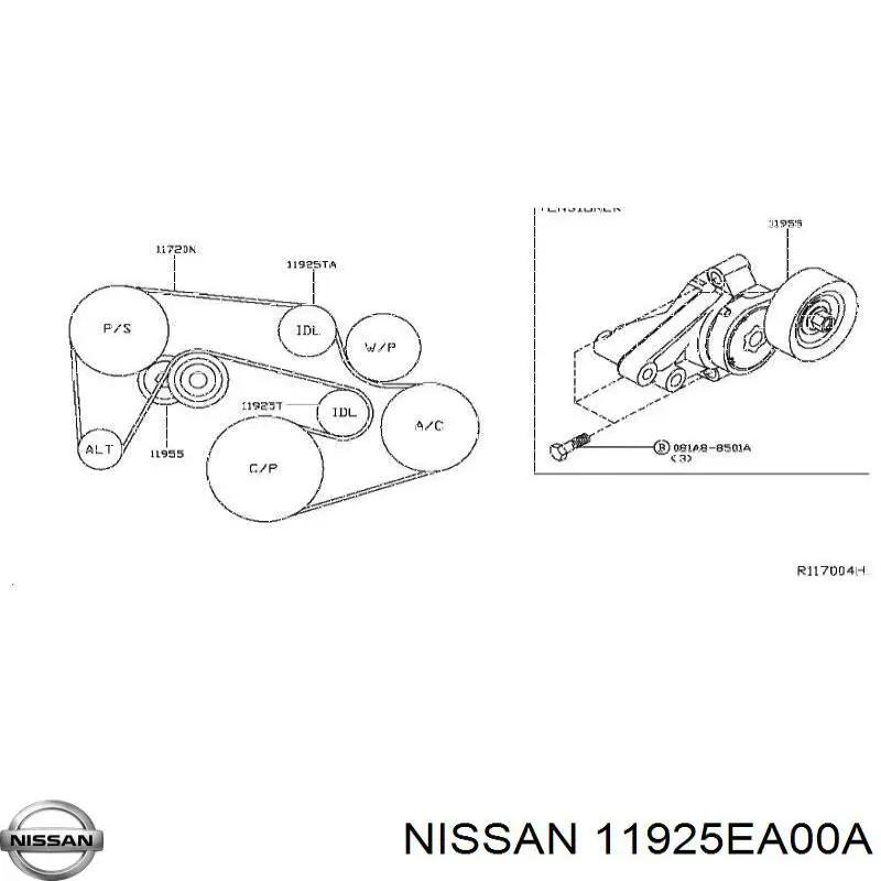 11925EA00A Nissan паразитный ролик