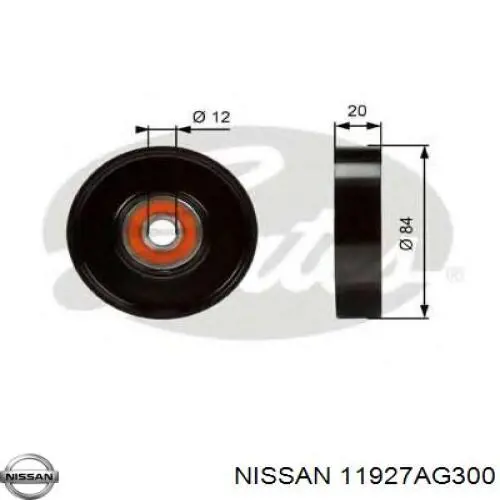 Паразитный ролик приводного ремня Nissan/Infiniti 11927AG300 цена, от 26.68 USD