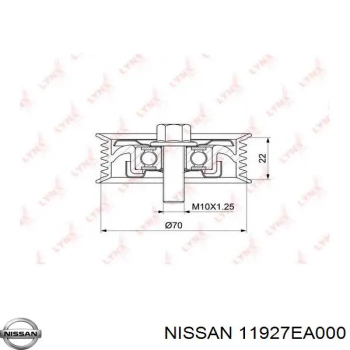 Паразитный ролик приводного ремня Nissan/Infiniti 11927EA000 цена, от 10.50 USD