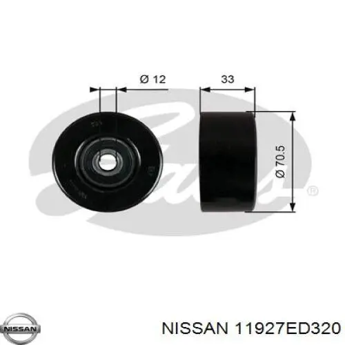 11927ED320 Nissan паразитный ролик