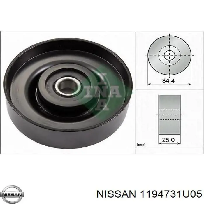Натяжной ролик Nissan/Infiniti 1194731U05 цена, от 41.19 USD