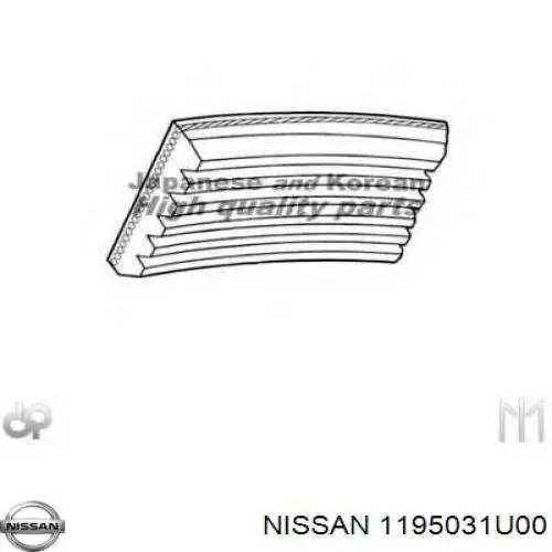Клиновый ремень Nissan/Infiniti 1195031U00 цена, от 5.82 USD