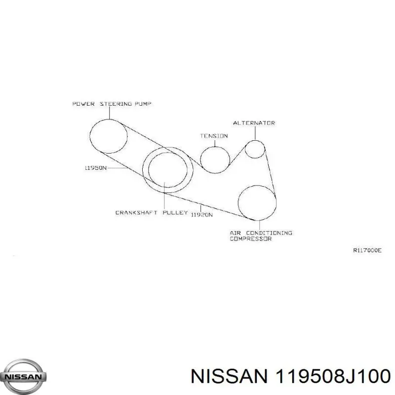 119508J100 Nissan ремень генератора