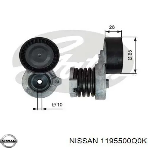 1195500Q0K Nissan reguladora de tensão da correia de transmissão