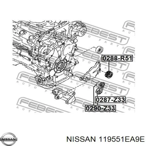 Роликовий модуль натяжителя ремня Nissan/Infiniti 119551EA9E цена, от 57.50 USD