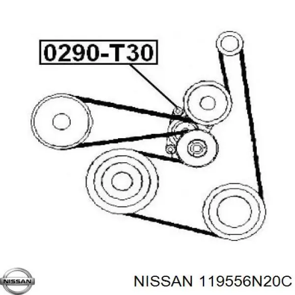 119556N20C Nissan/Infiniti Натяжитель клинового ремня